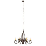 Full hanging view showing squire chandelier proportions.