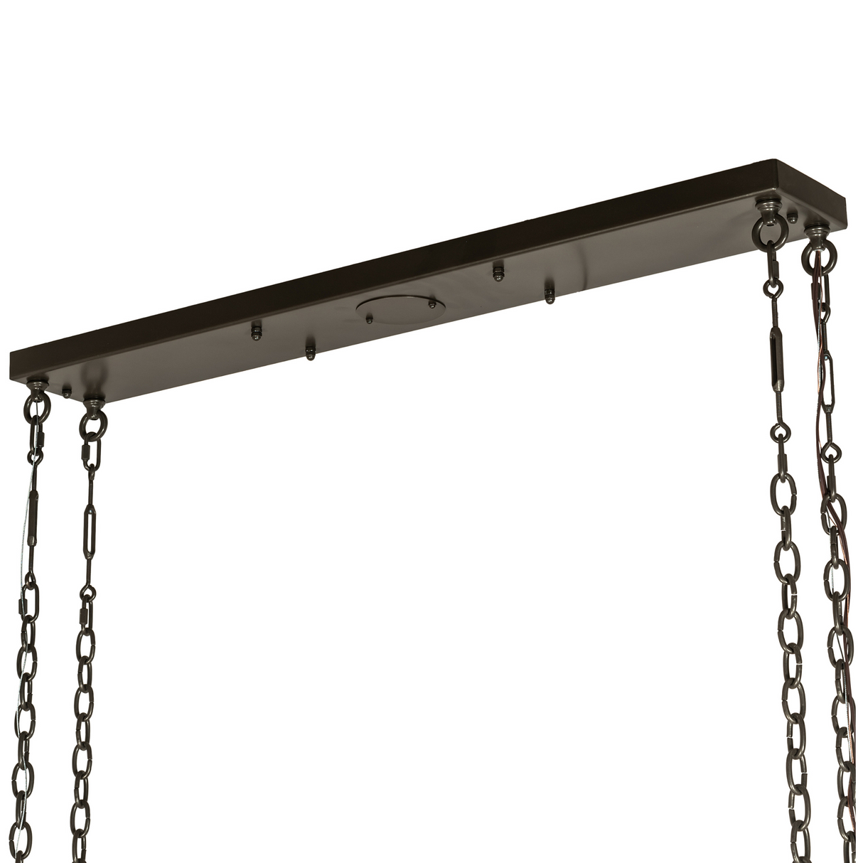 Ceiling mount with chains for Steamboat 3 Light Pot Rack.