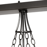 Detail of chain and support frame on Steamboat 3-light pot rack.