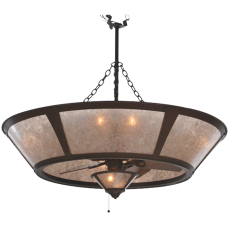 Sutter Chandel-Air front view with illuminated Silver Mica shade.