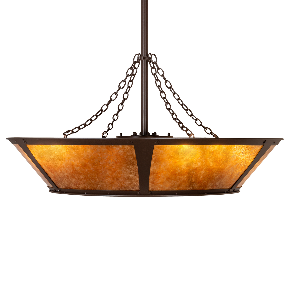 Side lit view of Sutter Chandel-Air emphasizing warm mica panels.