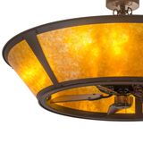 Detail view highlighting handcrafted Amber Mica shade panels.
