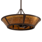 Unlit angled view highlighting amber mica and copper finish.