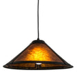 Illuminated Sutter pendant with warm amber glow.