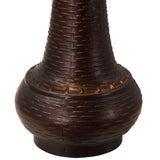 Detailed texture on the brown Sutter table lamp base showing its unique pattern.