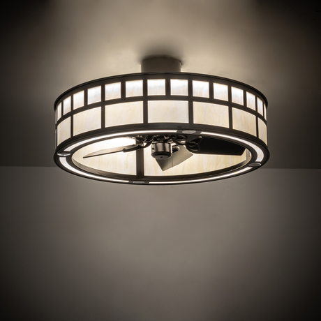 T Mission Chandel-Air glowing warmly in ambient room lighting.