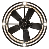 Close-up of T Mission Chandel-Air featuring fan blades and integrated lights.