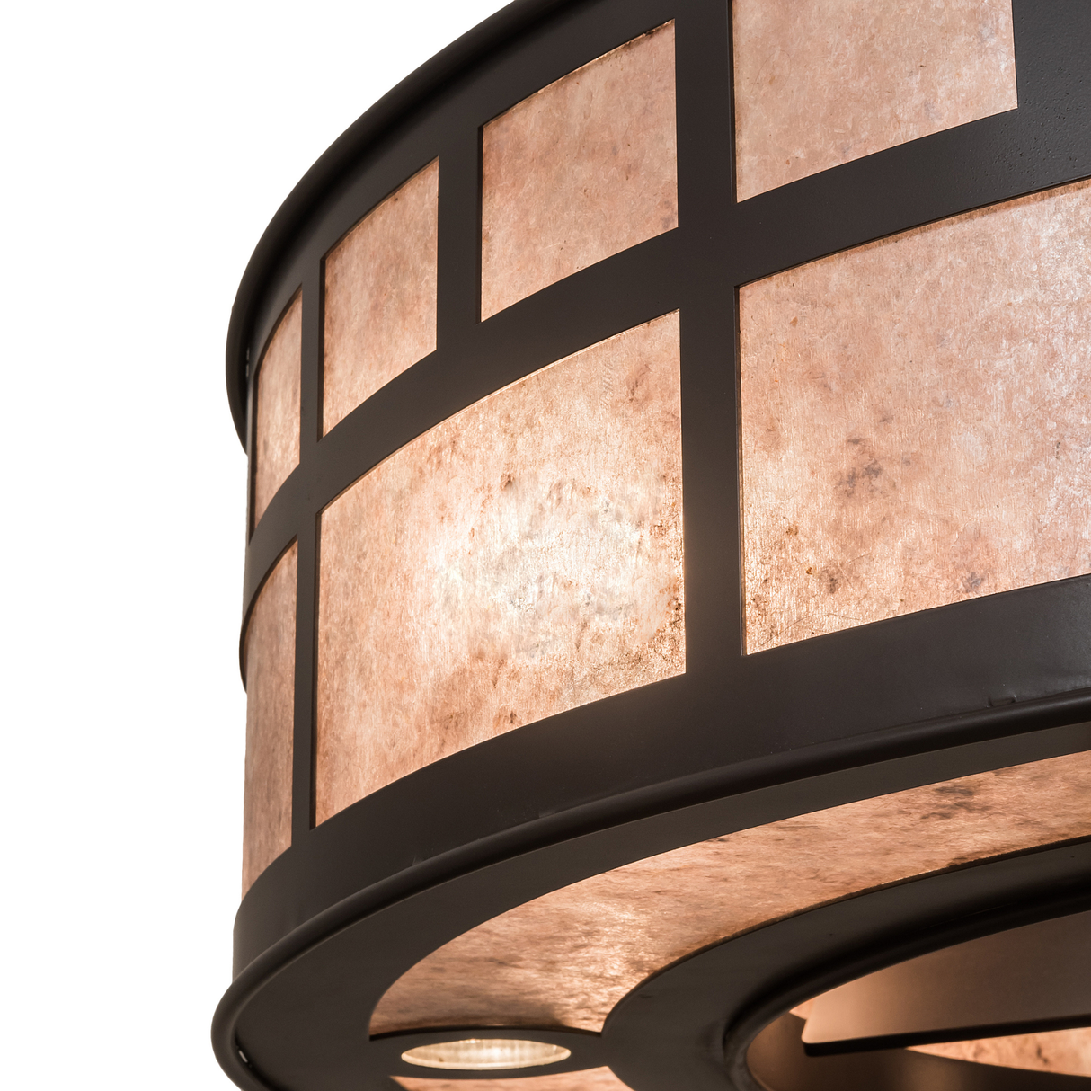 Close-up of “T” Mission Chandel-Air showing mica and bronze grid detail.