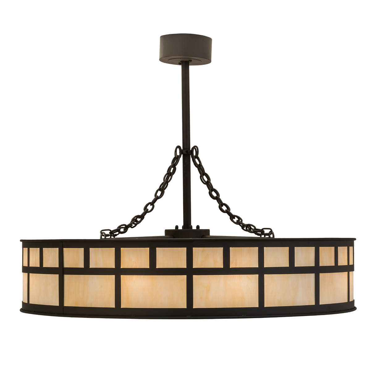 Front lit view with balanced light and bronze metal accents.
