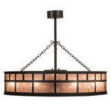 Side view of lit “T” Mission Chandel-Air with Silver Mica diffuser panels.