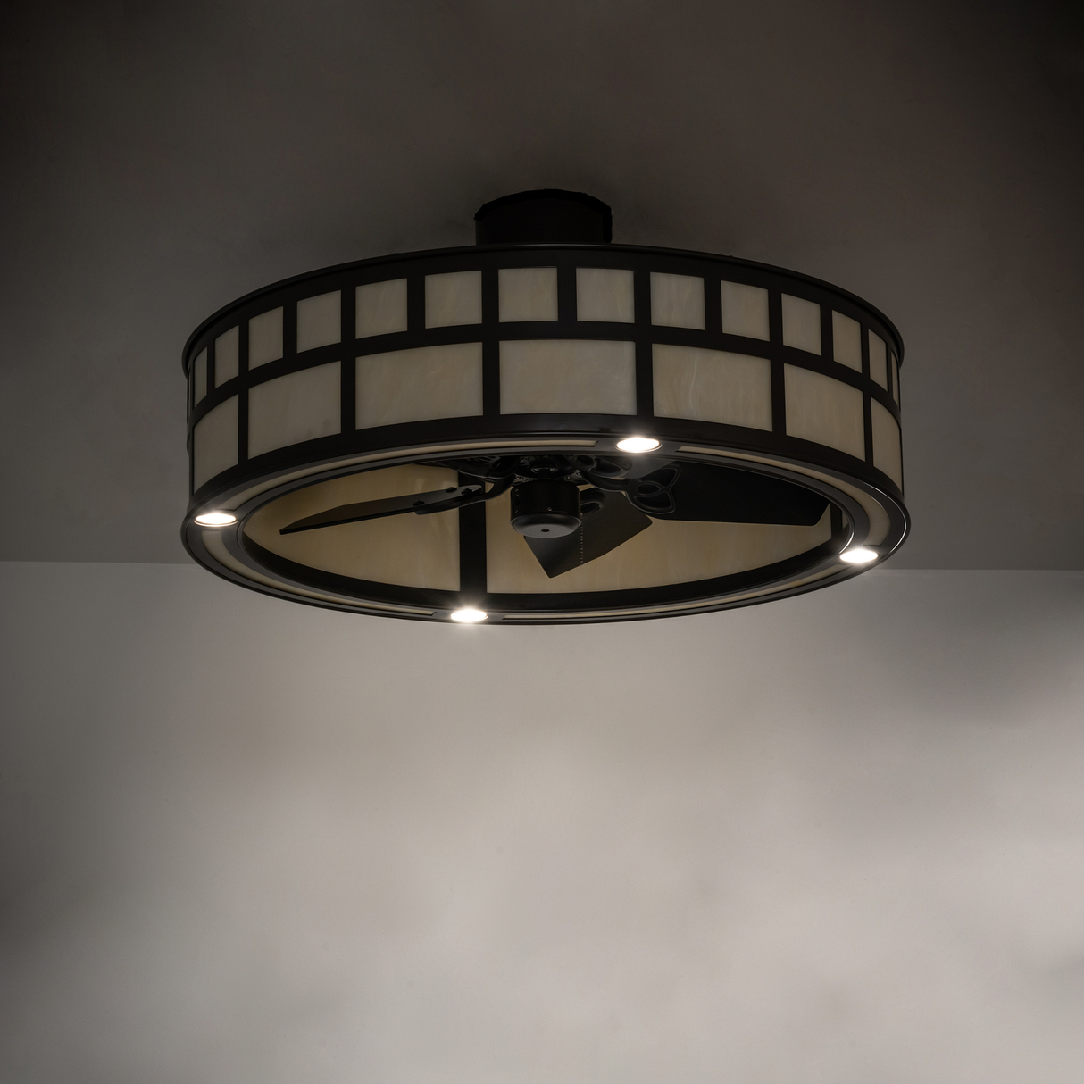 Dimly lit view of T Mission Chandel-Air showing soft ambient light effect.