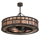 Unlit angled view of 45-inch “T” Mission Chandel-Air with mica diffuser.