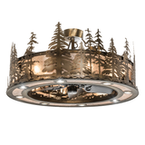 Angled view of Tall Pines Chandel-Air with glowing mica diffuser and pine accents.