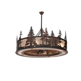 Angled front view of illuminated Tall Pines Chandel-Air.