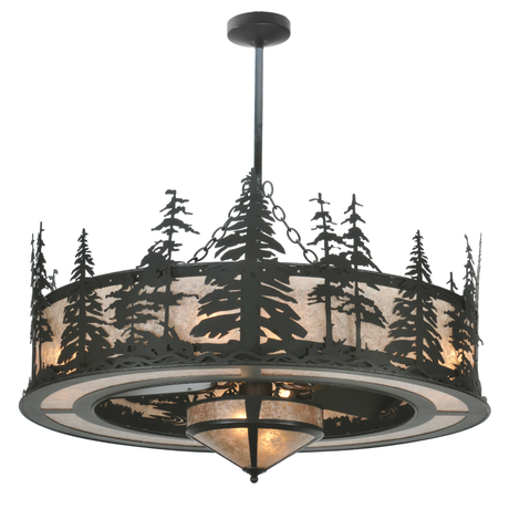 Angled side view highlighting pine tree pattern and light glow.