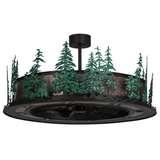 Angled unlit view showing pine tree detailing and metal finish.