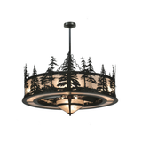 Angled front view with illuminated mica and pine detailing.