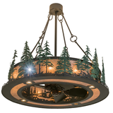 Bottom angled view showing fan blades and inner lighting illumination.