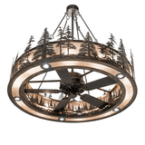 Bottom angle view showing fan blades and inner lighting arrangement.