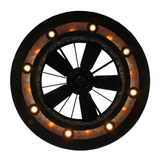 Bottom view showing fan blades and circular lighting layout.