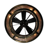 Bottom view showing integrated fan and glowing mica panels.