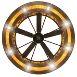 Bottom view of Tall Pines Chandel-Air showing fan and downlights.