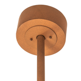 Close-up of canopy and downrod in matching Earth finish.