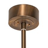 Close-up of antique copper canopy and downrod of Tall Pines Chandel-Air.