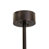 Unlit view focusing on the bronze canopy and suspension rod.