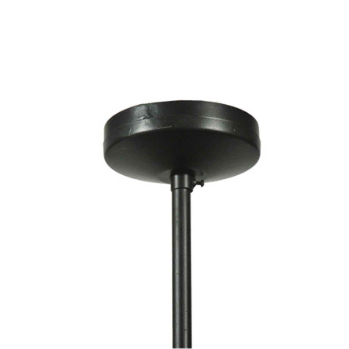 Ceiling canopy detail in textured black finish.