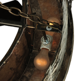 Close-up of inner bulb socket and bronze frame finish.
