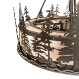 Angled close-up displaying layered forest pattern and illuminated diffuser.