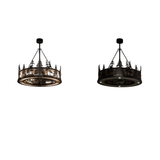 Comparison of inside light and downlight illumination modes of fixture.