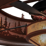 Detailed view of inner fan and mica lighting on Tall Pines Chandel-Air.
