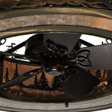 Fan detail view showing integrated fan and glowing mica panels.