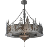 Front unlit view highlighting nickel pine silhouette design.