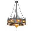 Tall Pines Chandel-Air chandelier fan in Wrought Iron finish.