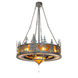 Tall Pines Chandel-Air chandelier fan in Wrought Iron finish.