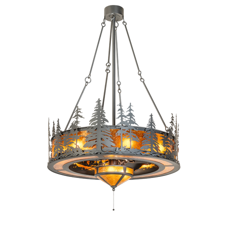 Tall Pines Chandel-Air chandelier fan in Wrought Iron finish.