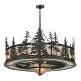 Tall Pines Chandel-Air front view lit with forest design.