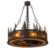 Tall Pines Chandel-Air illuminated with forest tree silhouette design.
