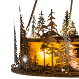 Close-up detail showing glowing forest metalwork and texture.