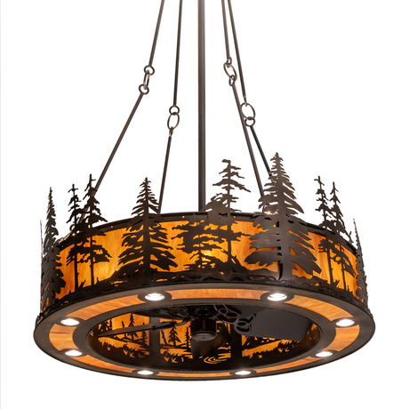 Tall Pines Chandel-Air lit front view with glowing amber diffuser.