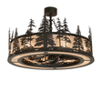 Tall Pines Chandel-Air featuring forest silhouette in Oil Rubbed Bronze finish.