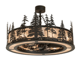Tall Pines Chandel-Air featuring forest silhouette in Oil Rubbed Bronze finish.