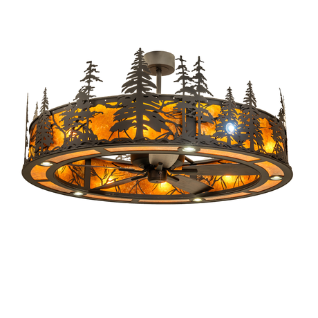 Tall Pines Chandel-Air chandelier fan in Oil Rubbed Bronze finish.