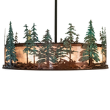 Lit side view showcasing forest metal cutouts and mica texture.