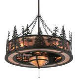 Lower angled lit view revealing fan housing and glowing hub light.