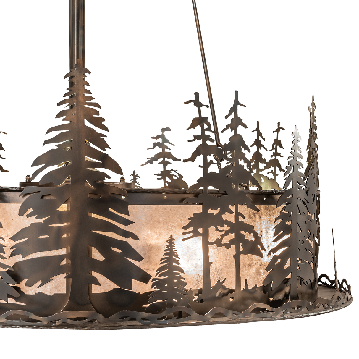 Detailed pine tree metalwork on Tall Pines Chandel-Air frame.