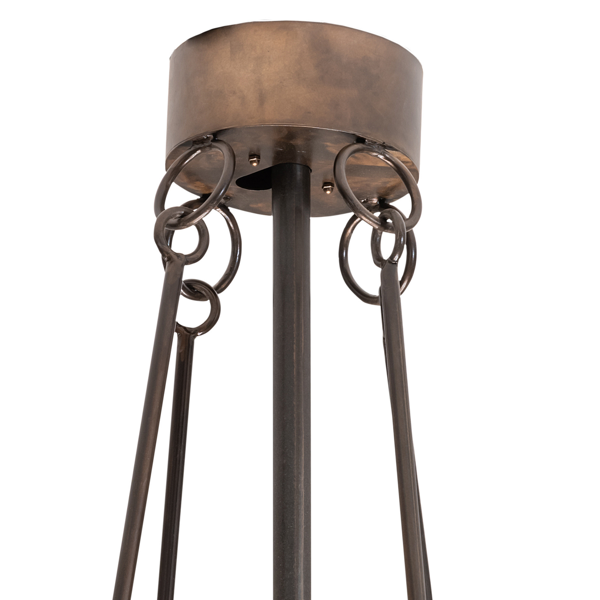 Ceiling mount and suspension ring detail of Tall Pines Chandel-Air.